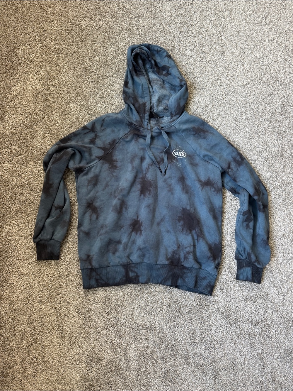 Vans Blue and Black Tie-Dye Hooded Pullover